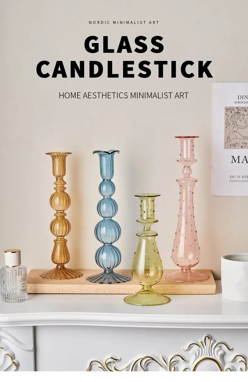 Aesthetic Glass Candles Holders