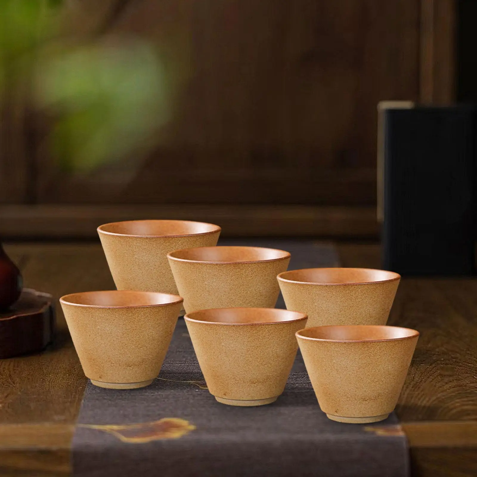 6Pcs Chinese Porcelain Tea Cup Portable Multipurpose Kung Fu Tea Cup Drinkware Mug for Home Restaurant Office Coffee Shop Latte