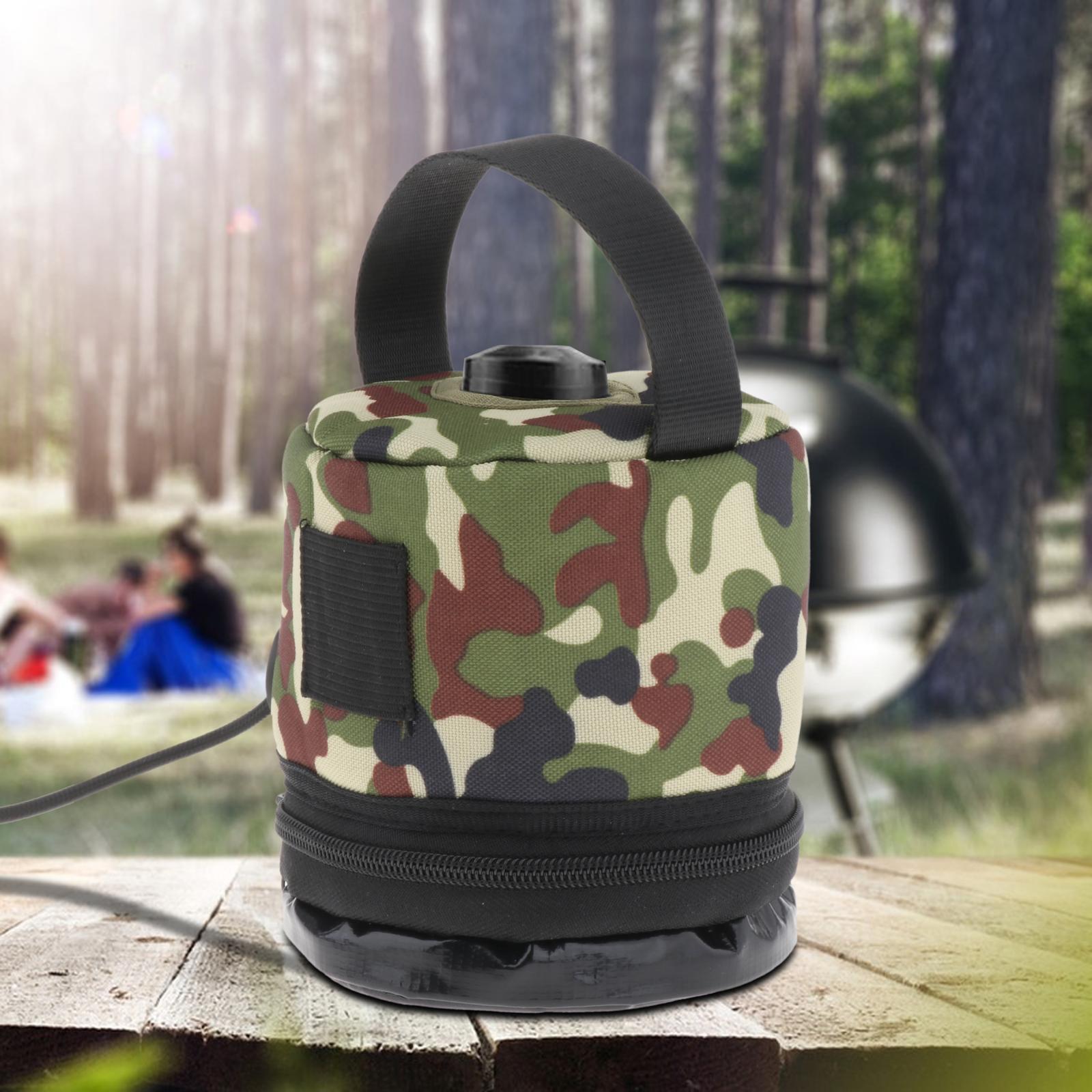 Camping Gas Canister Cover USB Heated Cooking Gas Tank Protector Fuel Cylinder Cover Carry Bag for Hiking Supplies BBQ Picnic