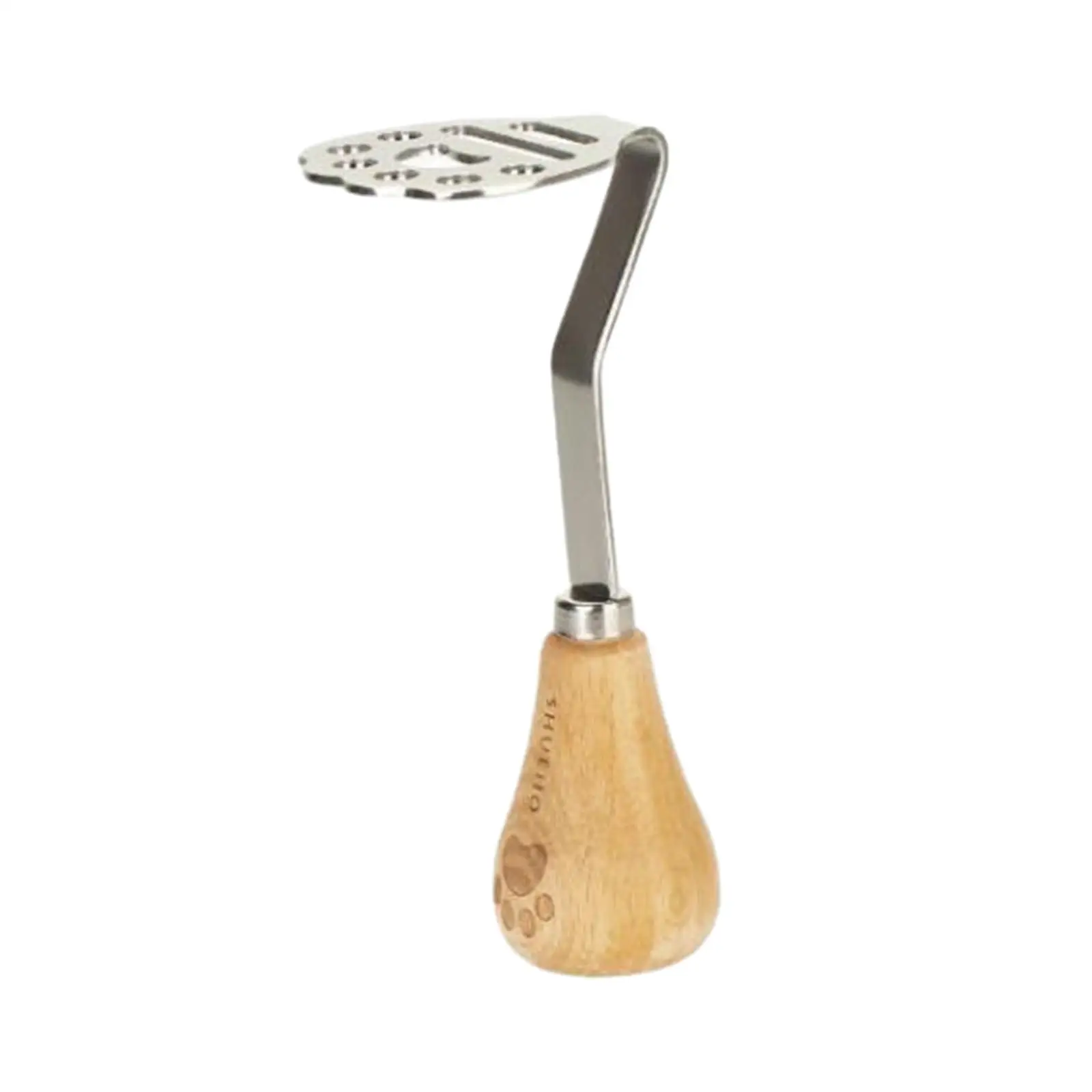 Stainless Steel Potato Masher Gadget Cookware with Wood Handle Ergonomic Hand Masher for Vegetable Bean Fruits Food Bananas