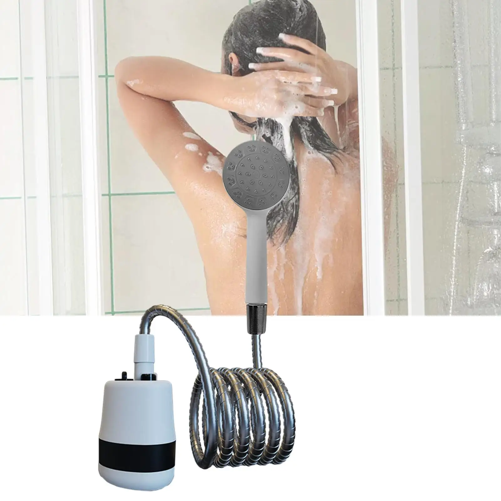 Portable Camping Shower Set USB Rechargeable for Beach Plants Watering Tent