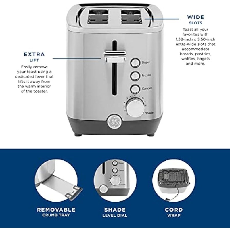 Title 2, Stainless Steel Toaster | 2 Slice |Toasting Bag...