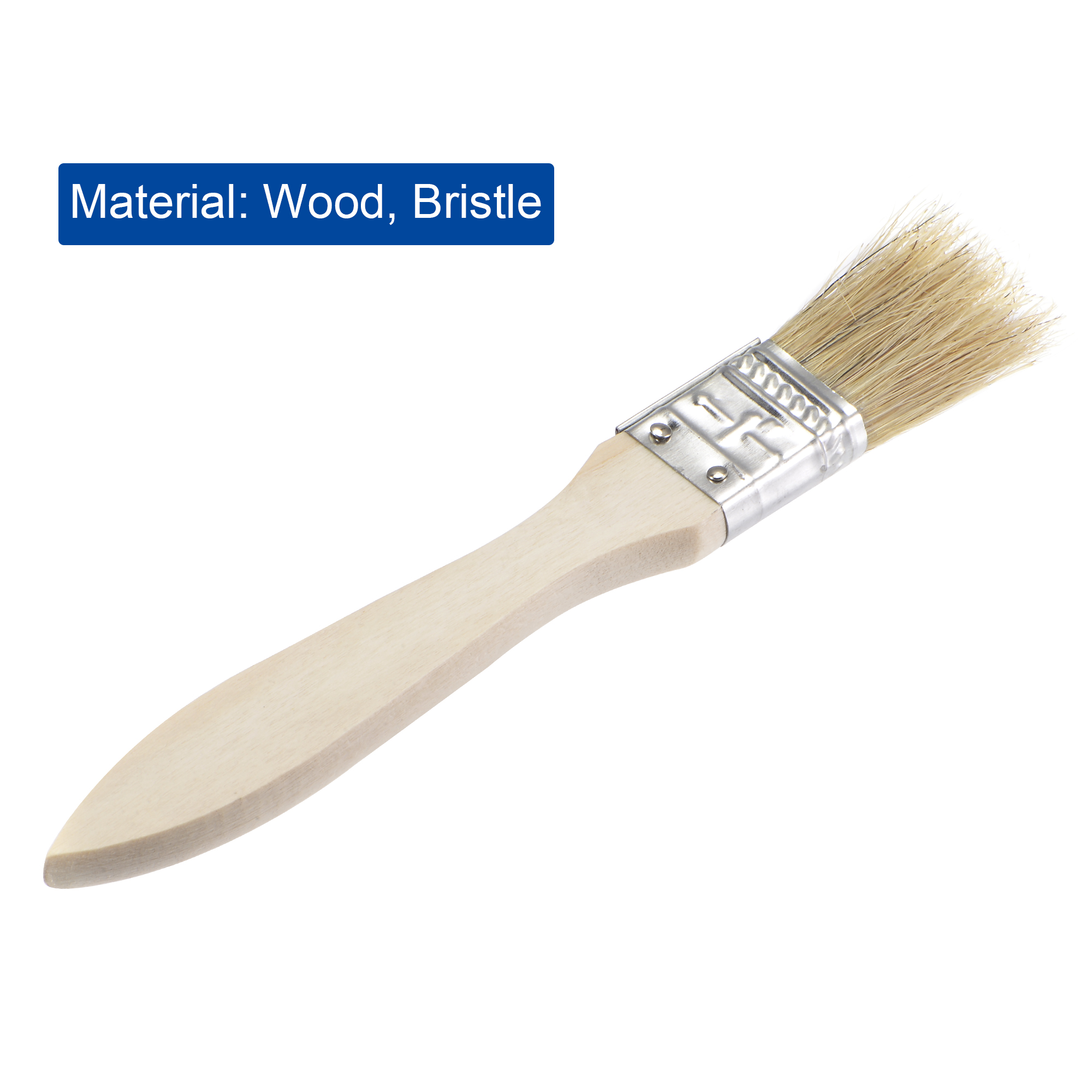 Natural Cerdas Borda Plana com Madeira Handle