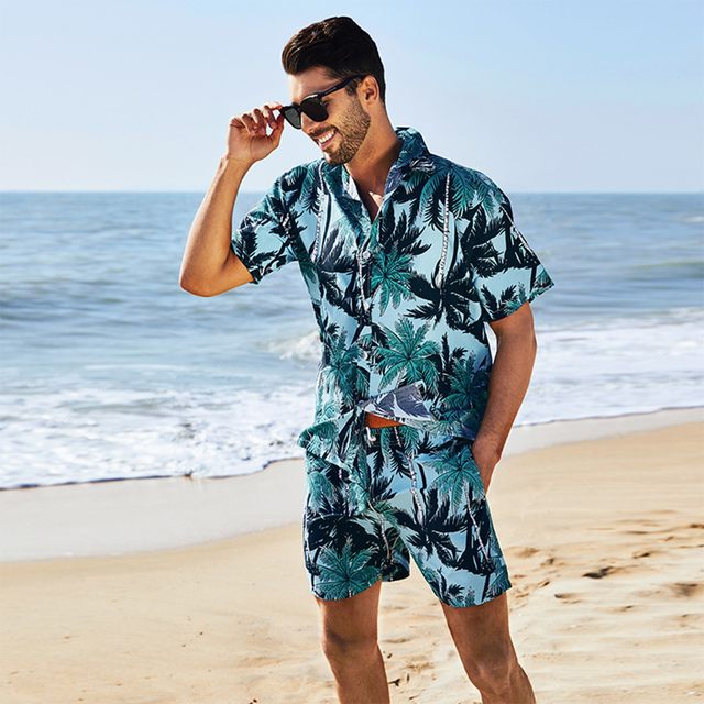 Ropa de pato de dibujos animados para hombre, chándal de 2 piezas, camisa  hawaiana + Pantalones, ropa deportiva, trajes de vacaciones, ropa de playa  - AliExpress