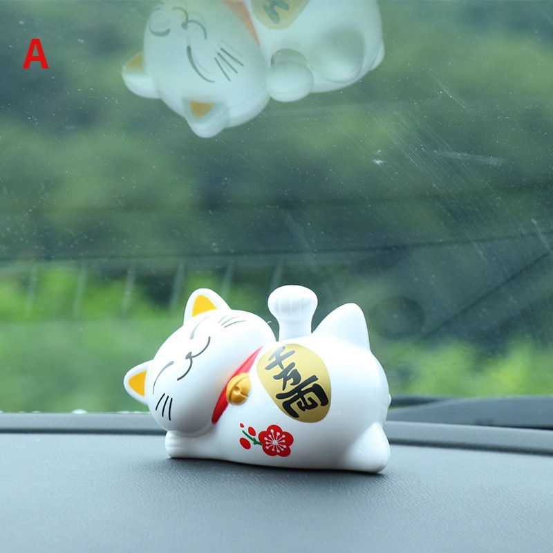 Car Ornament Sleeping Lazy Cat Solar Decoration Creative Auto Cartoon Lucky DollCar Interior Styling