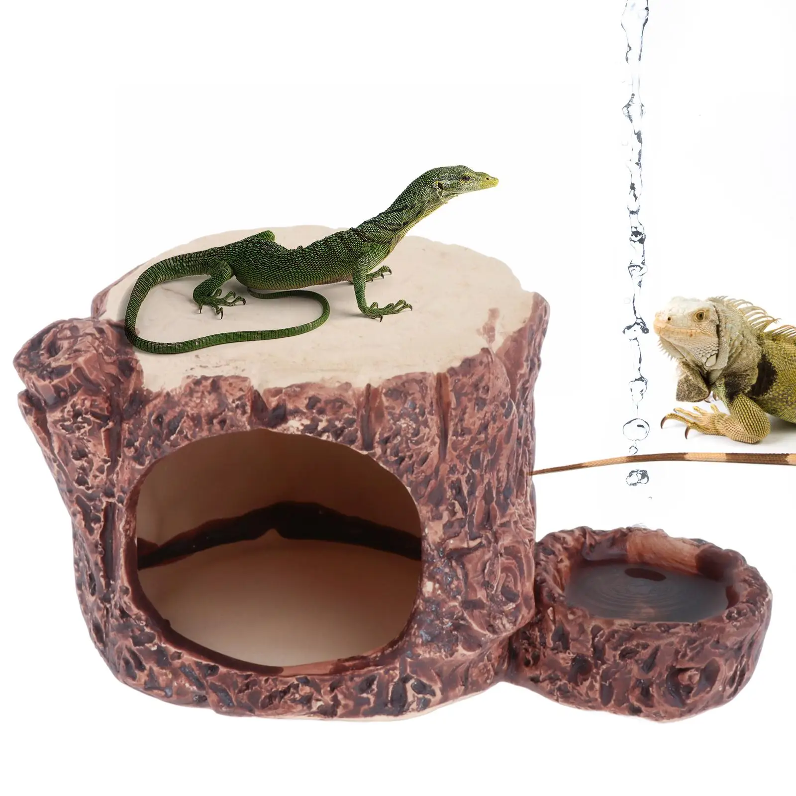 Hamster Houses Hideout Landscaping Hut Bath Toy Summer Habitat for Other Amphibians Small Animals Chameleons Tree Frogs