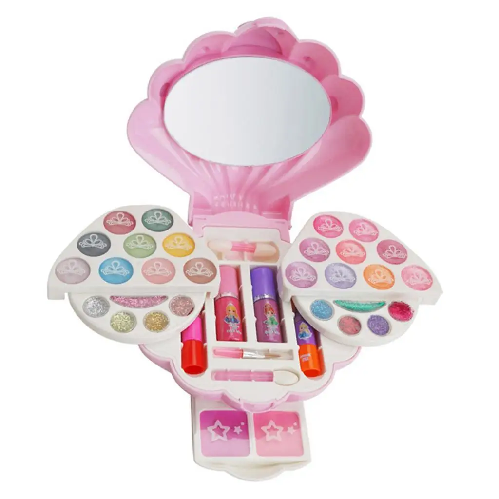 Kids Makeup Set for Girls Real Washable Cosmetics Kit Children Play