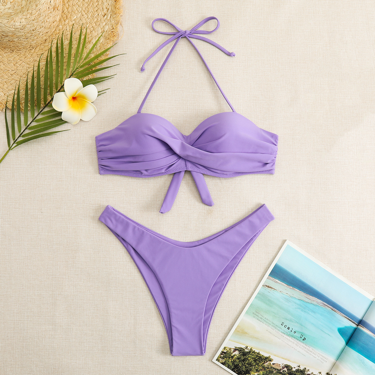 Push Up Bikini Set - Womens Halter Underwire Swimsuit 2024