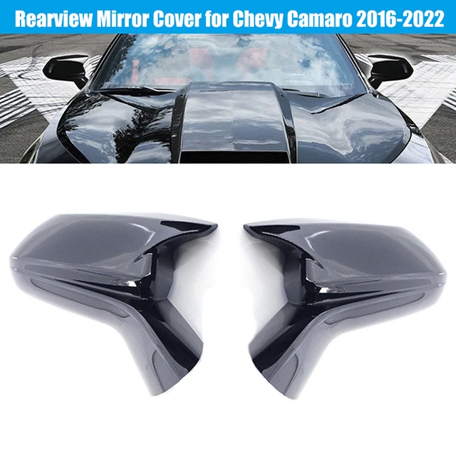 1pair Horn Style Car Side Rearview Mirror Cover Caps Stick-on For
