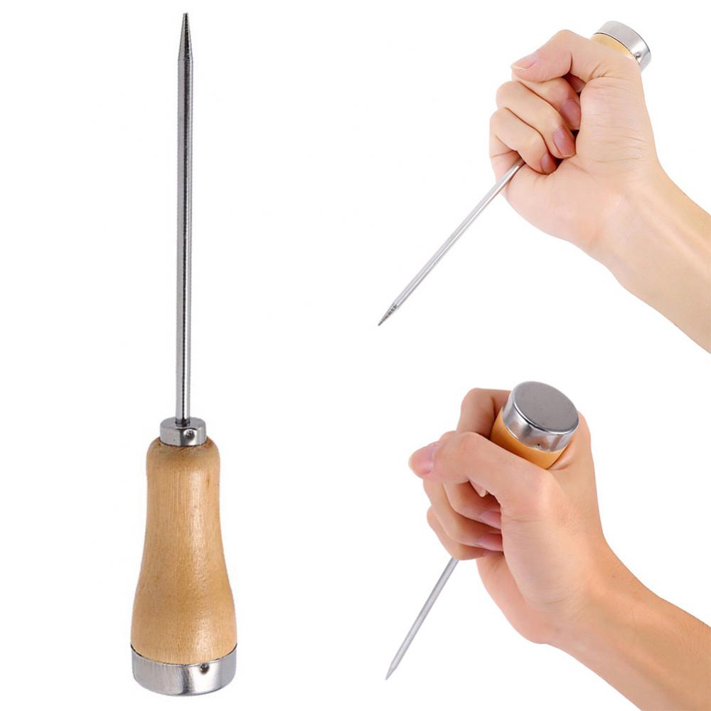 Description Picture 2 of itemIce Pick Ice Icing Breaker Wooden Handle Stainless Steel Ice Pick Punch Crusher Cocktail Stick Fruit Bar Wine Tools Kitchen Tool