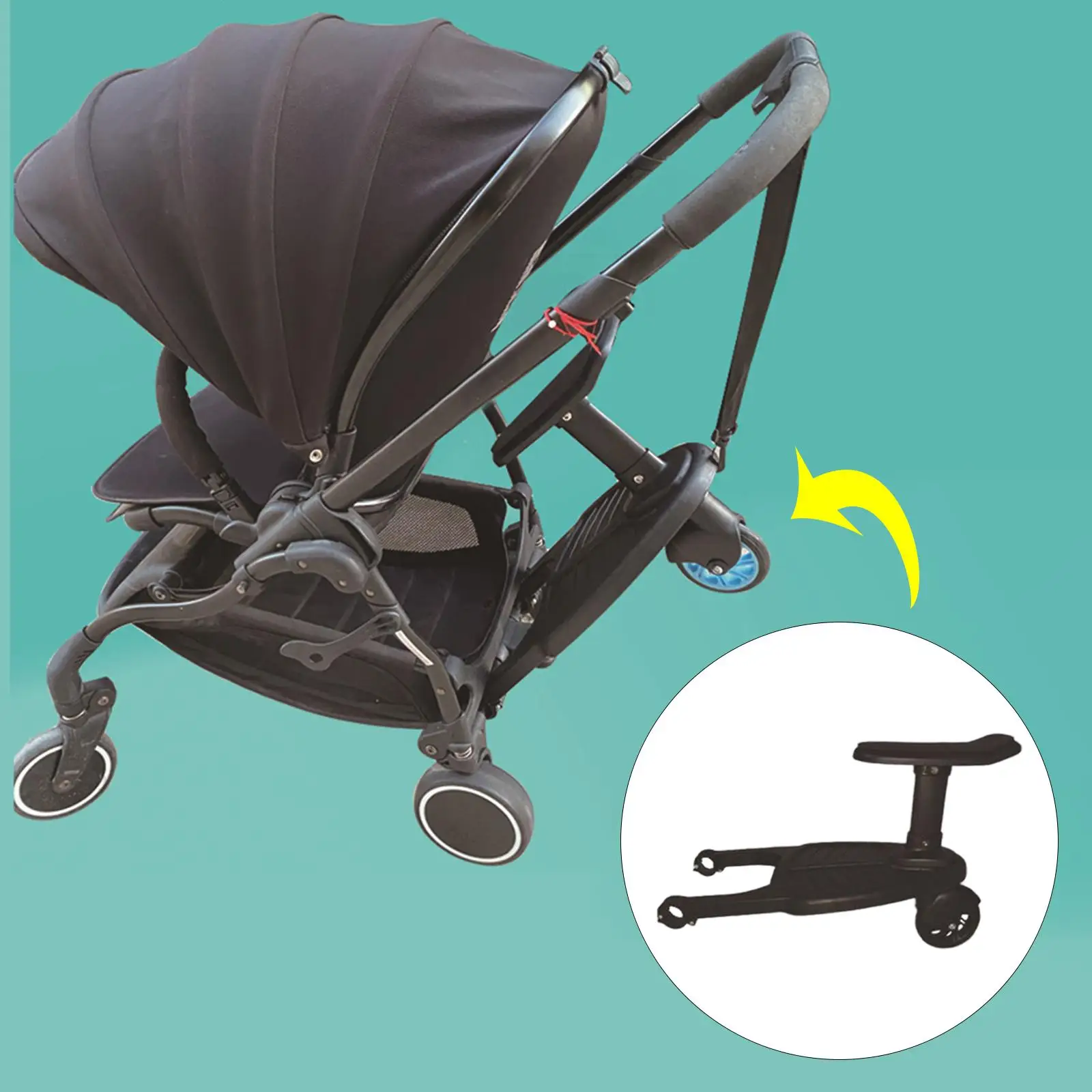 Buggy Second Child Pushchair Standing Plate Seat Child Kids Standing Plate with Seat Stroller Board for Most Brands of Strollers