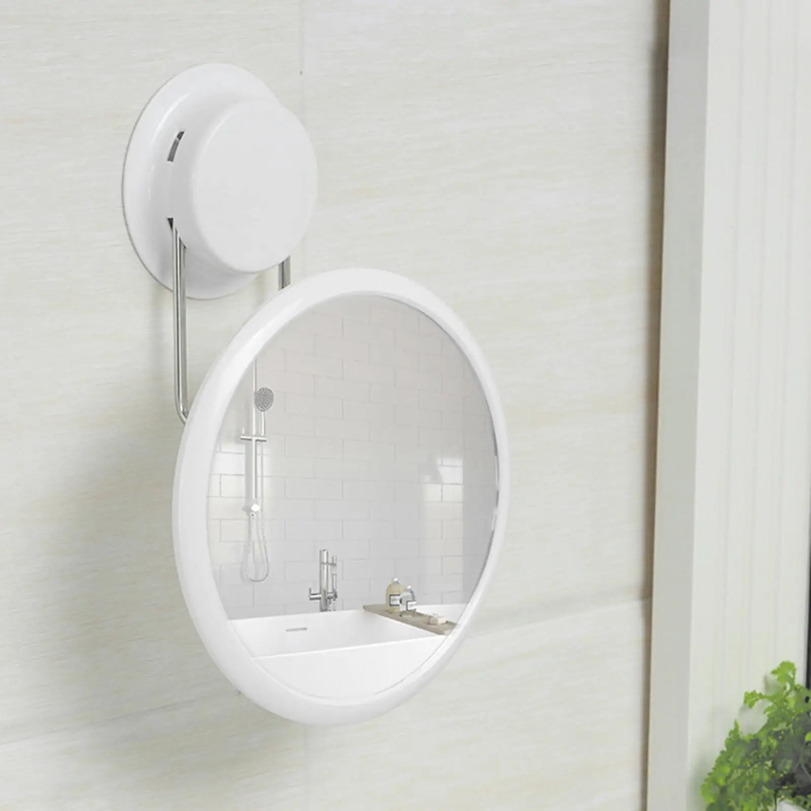 Wall Suction Bathroom Mirror Foldable Rotating Free Adjustment Beauty Mirror No Drills Easy to Clean Vanity Mirror Multi Purpose