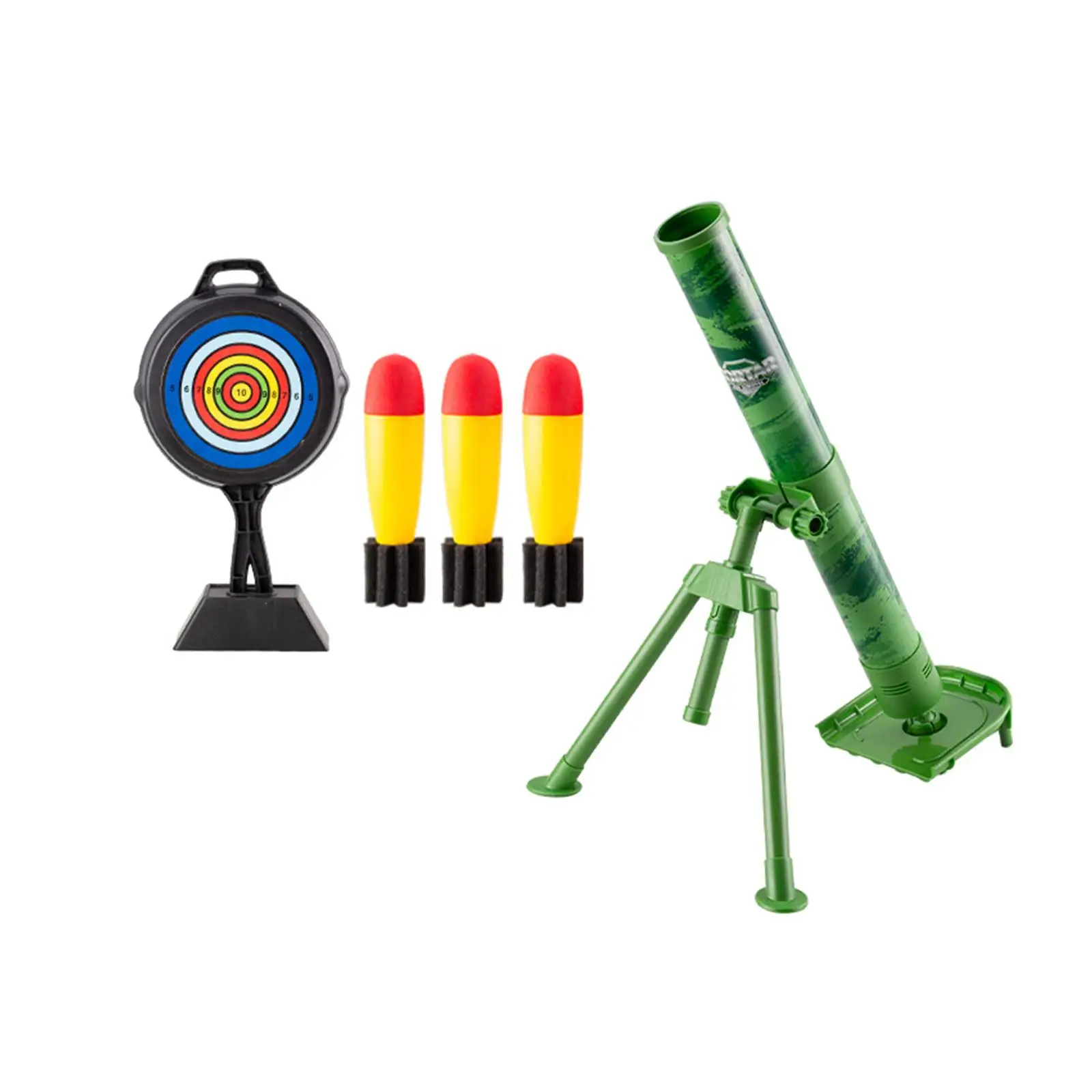 Mortar Launcher Toy Set Loading Bucket Chase Rocket for Kids Birthday Gifts