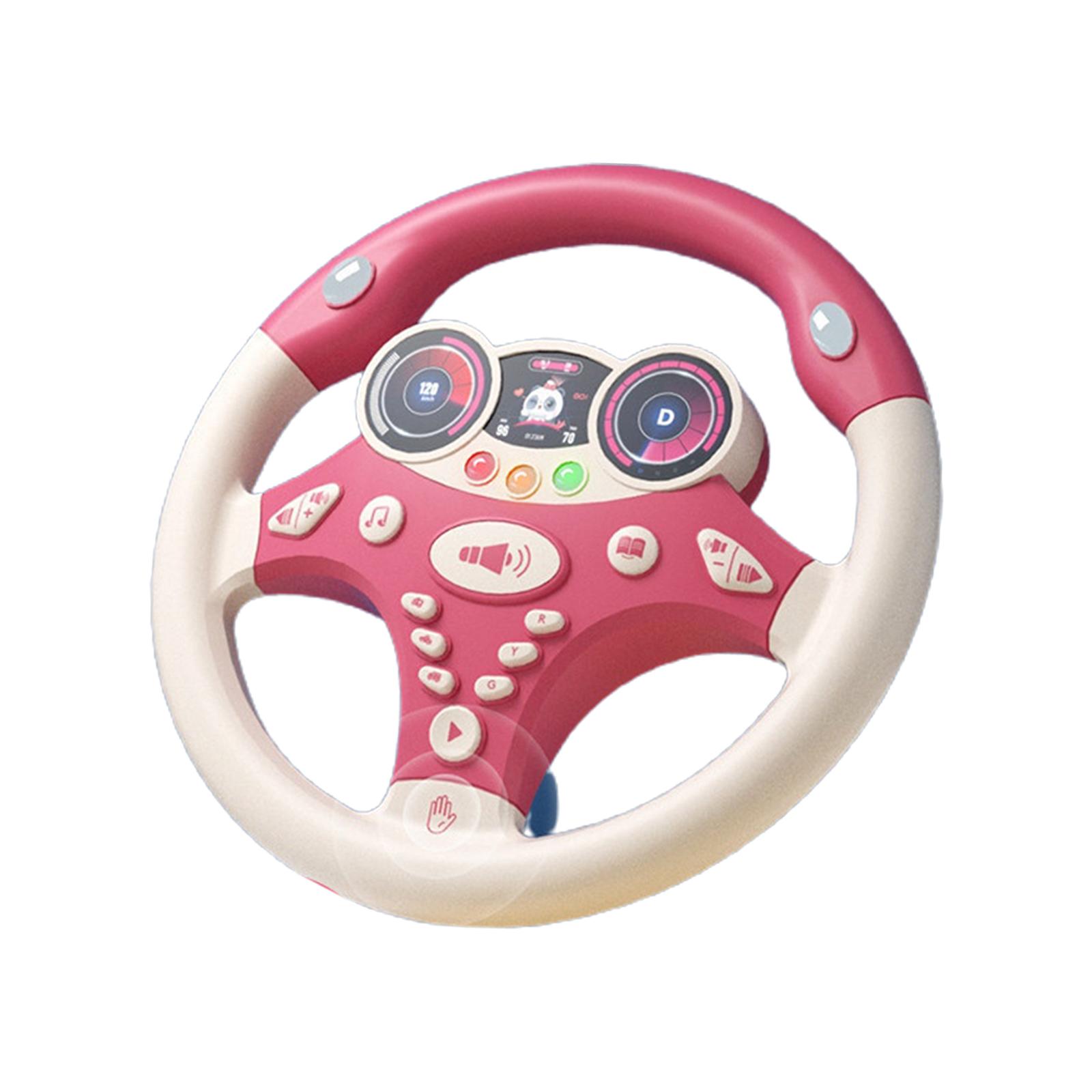 Electric Steering Wheel Toy Simulated Driving Steering Wheel Educational Learning Toy Interactive Toys Car Driving Toy for Gifts