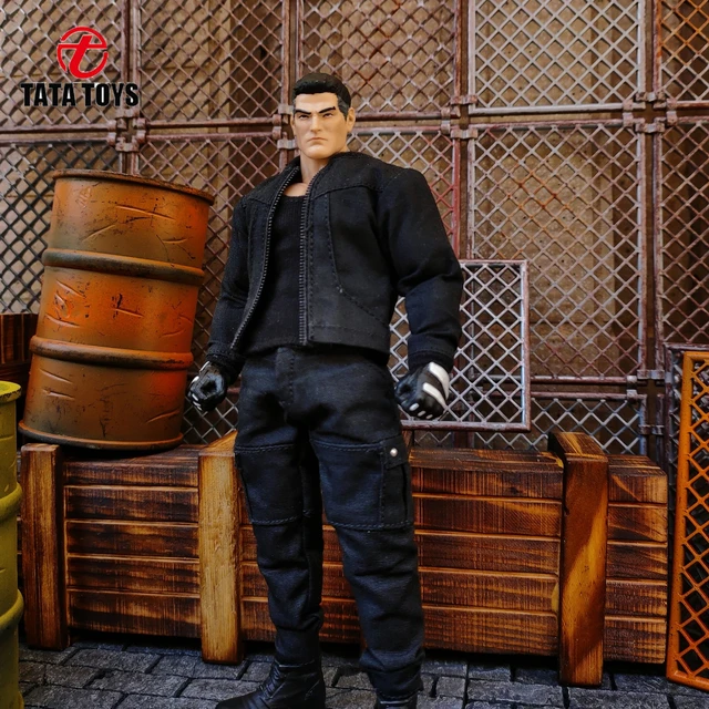 1:12 Scale Tactical Suit | Black Hex Pattern with Black Raised Vinyl | Fits  Vtoys and GW