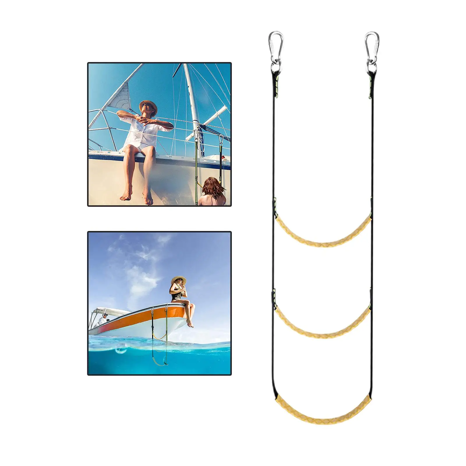Boat Rope Ladder Extension Fishing Rope Ladder Boarding Ladder for Inflatable