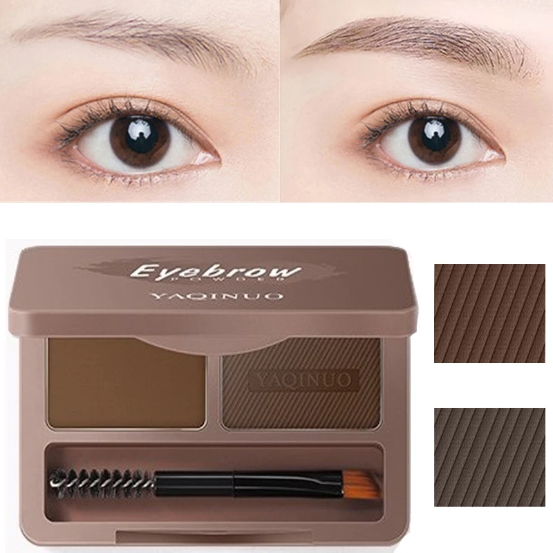 Best of 2 Color Eyebrow Powder Waterproof Sweatproof Long-lasting Eyebrow Makeup Palette Color Fast With A Double-ended Makeup Brush Reviews & Tips