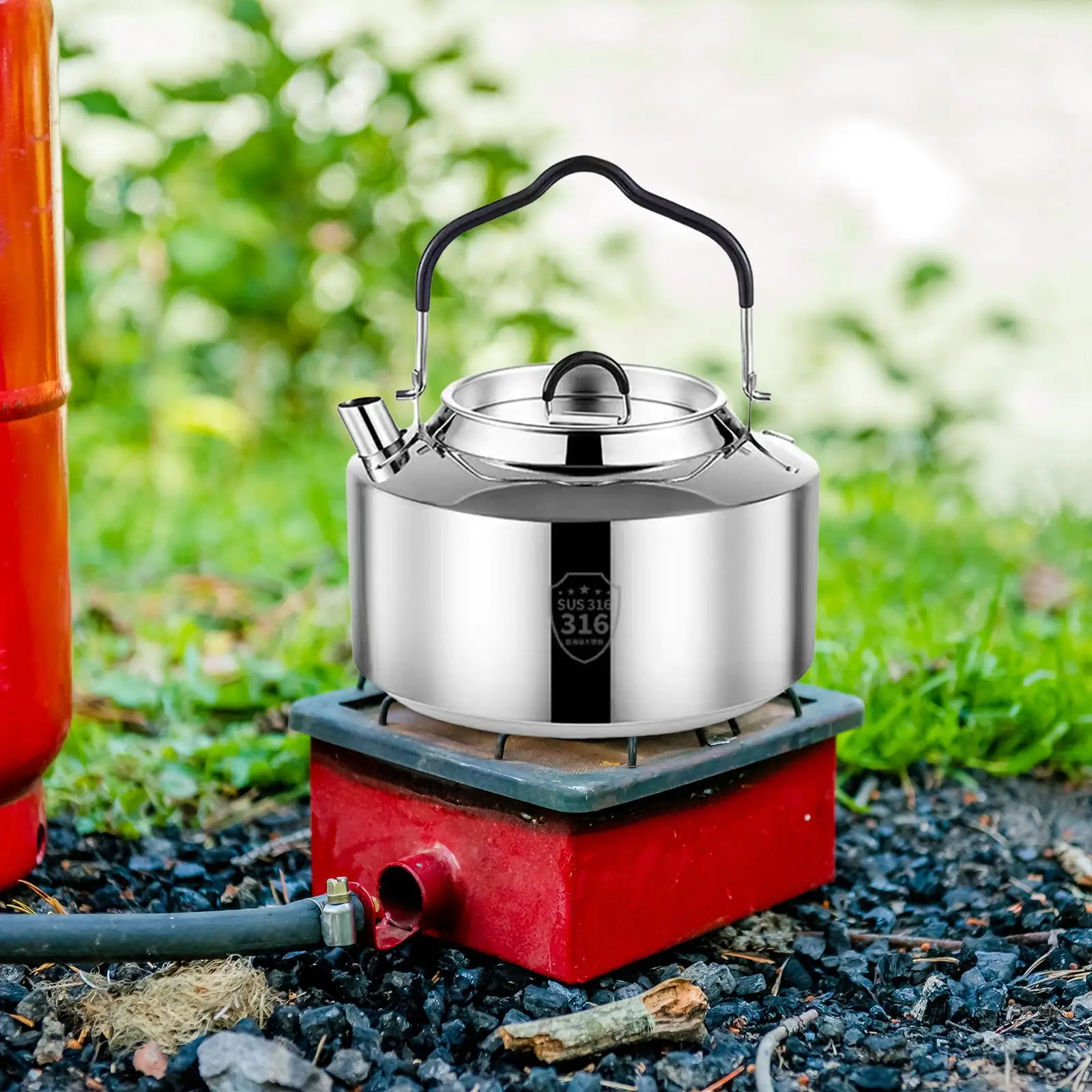 Camping Water Kettle Portable Kitchenware Anti Scald Handle Stoves Pot Tea