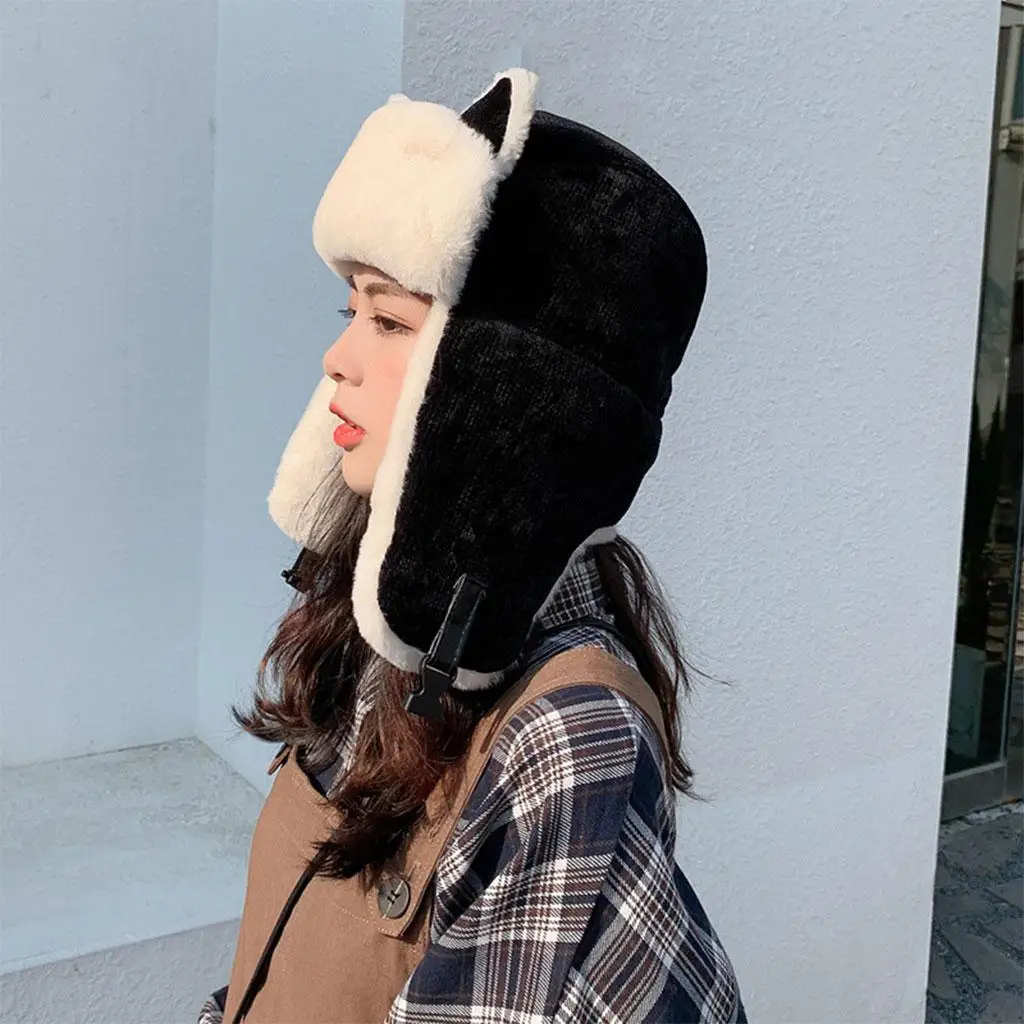 Windproof Warm Earflap Trapper Hats,  Women & Mens Winter Hats with Ear Flaps, Ski Outdoor Hat Head Warmer