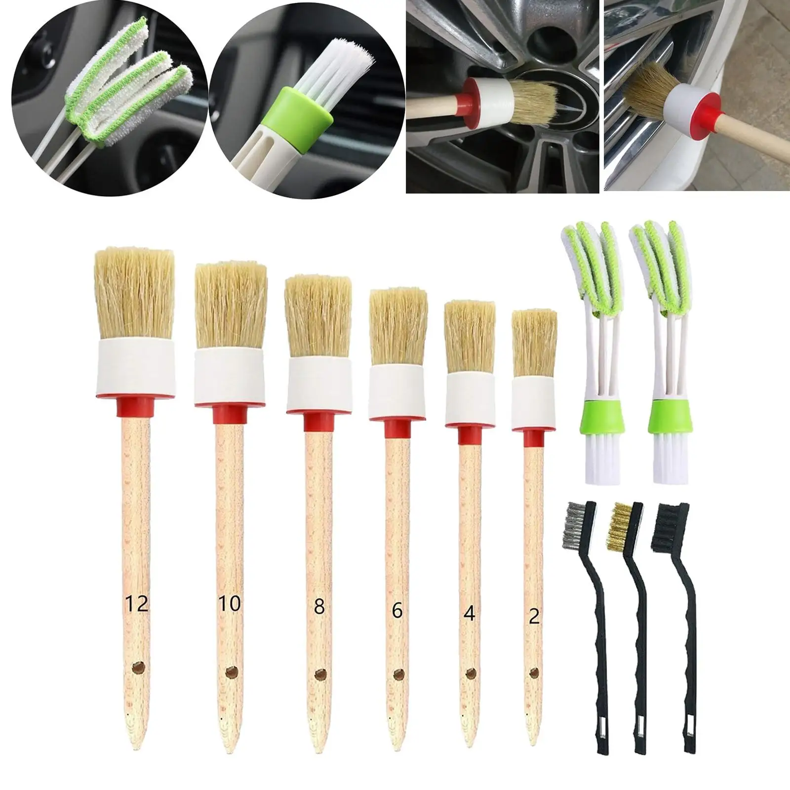 Vehicle Car Auto Interior Detailing Brush Wheel Cleaning Brushes Tool