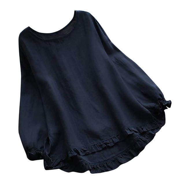 ruffle bottom blouse