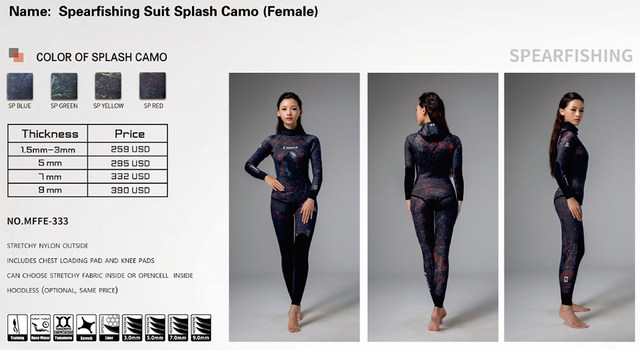 Bestdive女性のウェットスーツスピアフィッシング3ミリメートル
