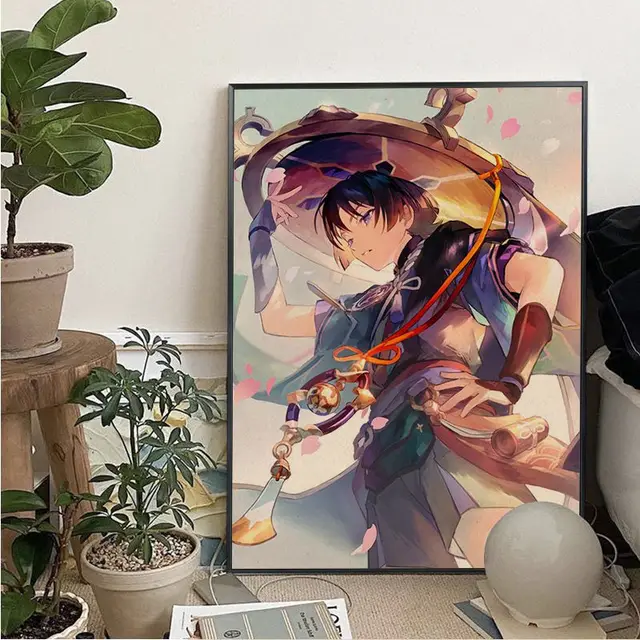 Anime jogos genshin impacto cosplay xiao parede scroll pintura impressão  cartaz hd impressão decoração para casa coleção arte decorativa presentes -  AliExpress
