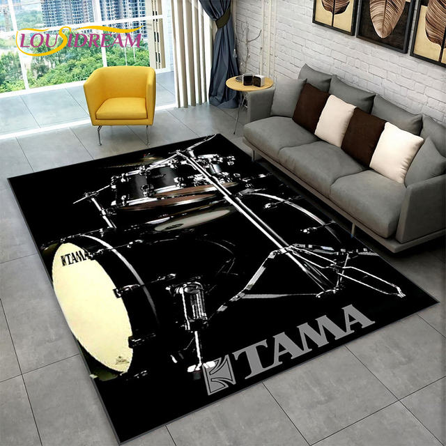 PRIHALF Drum Rug, Drum Set Carpet,Bedroom Living Room Decor