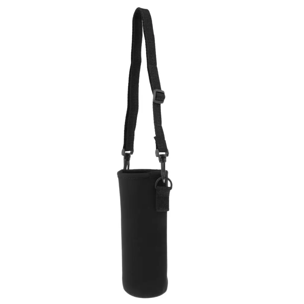 Neoprene Water Bottle Carrier Holder Pouch with Adjustable Shoulder Strap
