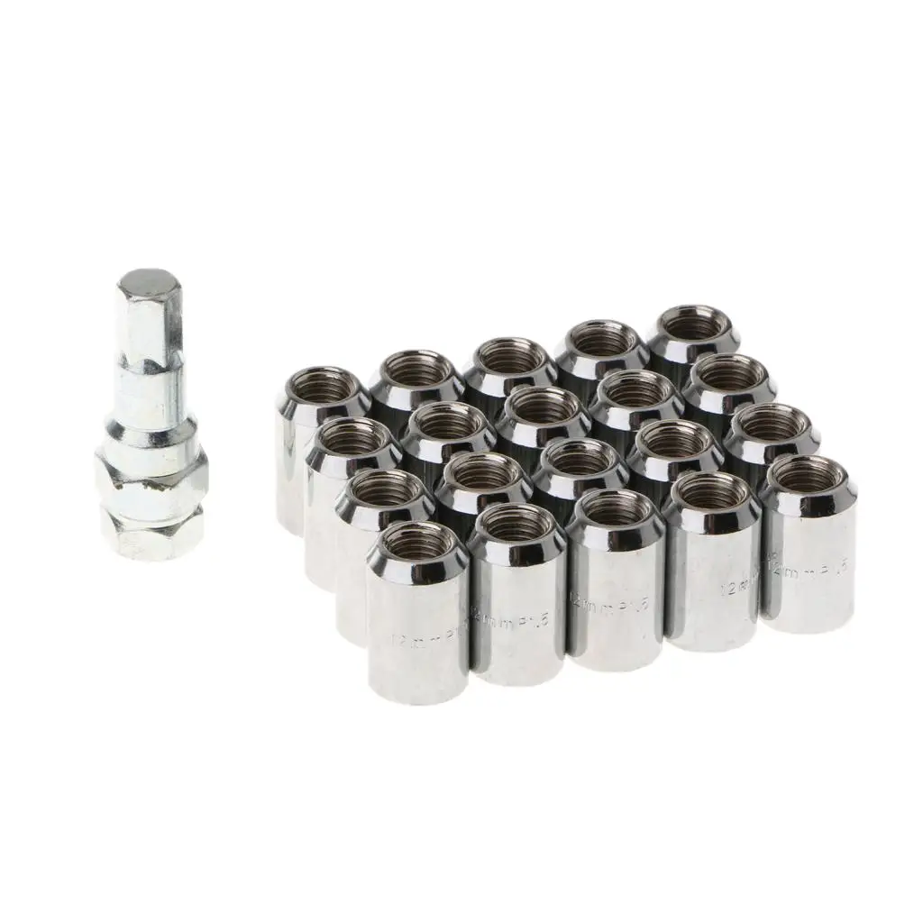 20 PIECES M12X1.25MM THREAD  WHEEL LUG NUTS WITH REMOVAL TOOL