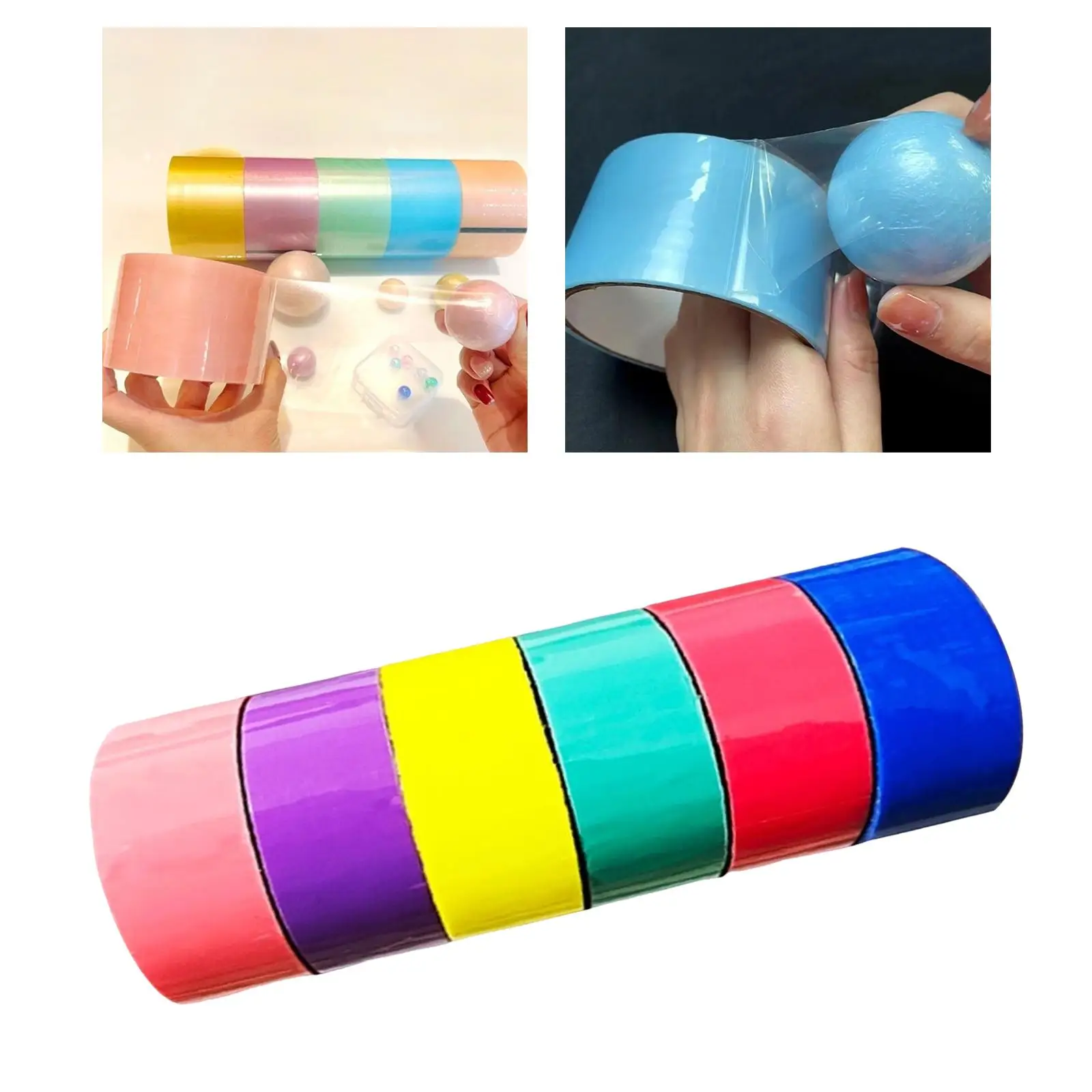 6 Pieces Sticky Ball Tape Colorful Stress  Relaxing for Accessories