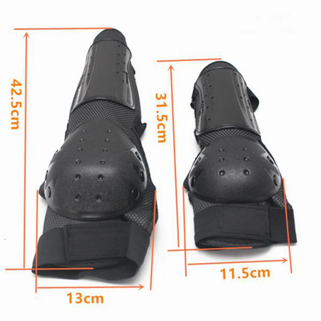 4Pieces Adult Elbow Knee Shin Guard Pads Protector for Motorcycle Bike Cycling