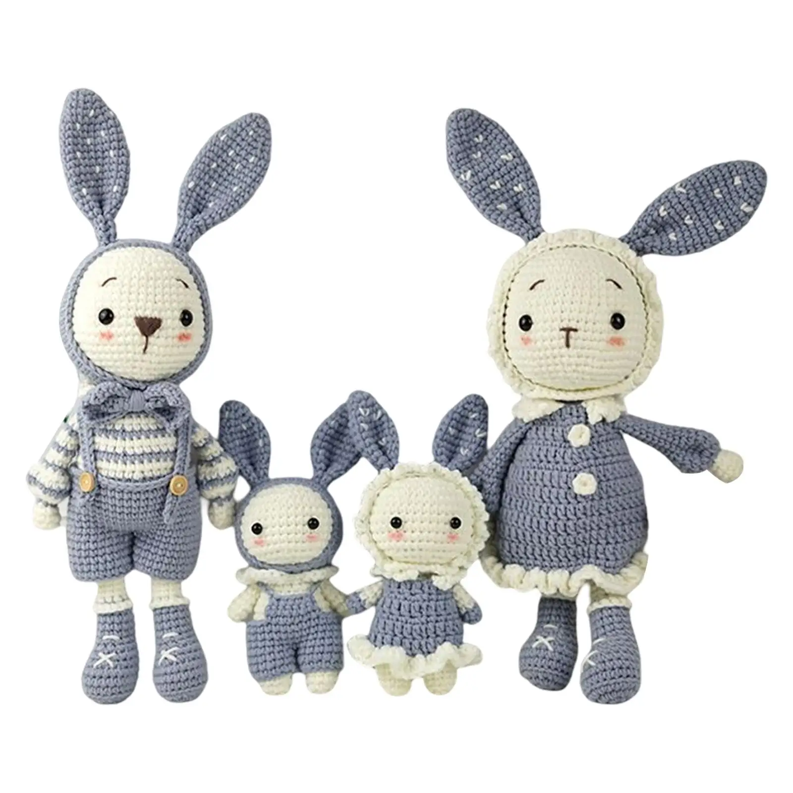 DIY Bunny Doll Crochet Set Starter Pack Craft Art for Beginners including Crochet Hook, Yarn Balls, Instructions, Accessories