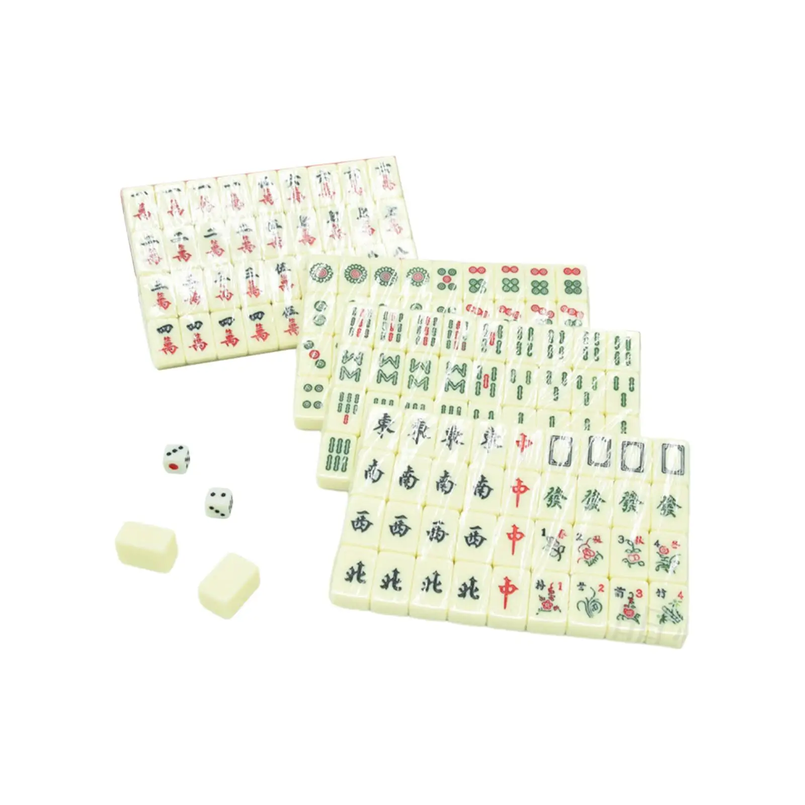Chinese Mini Mahjong Small Tiles Lightweight Mahjong Gifts Mahjong Game Set Travel Mahjong Set for Family Leisure Party Picnic