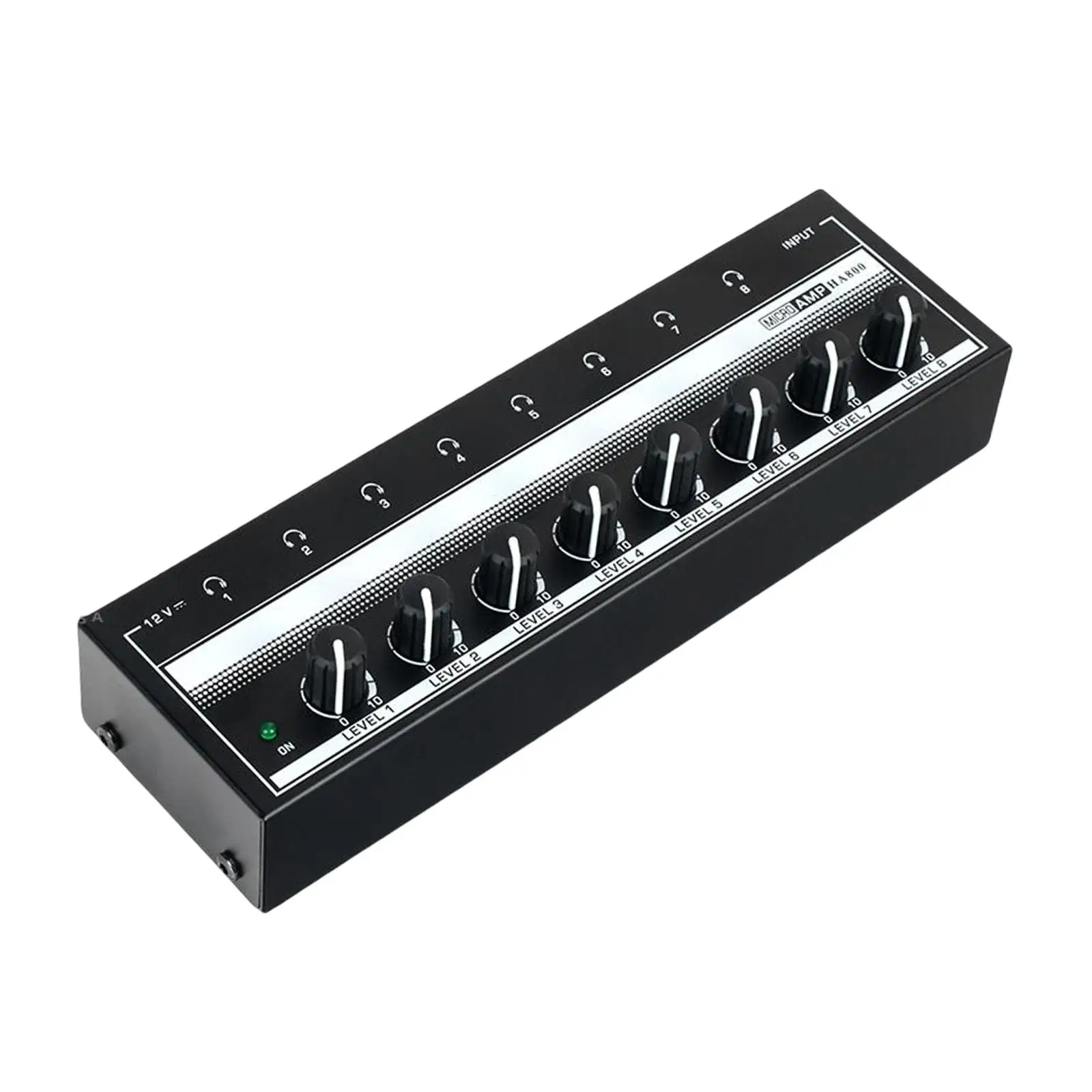 Small Audio Mixer, 8 Channel ,Compact, stereo Headphone Loudspeaker for Studio Sound Reinforcement Musical Stage Performances