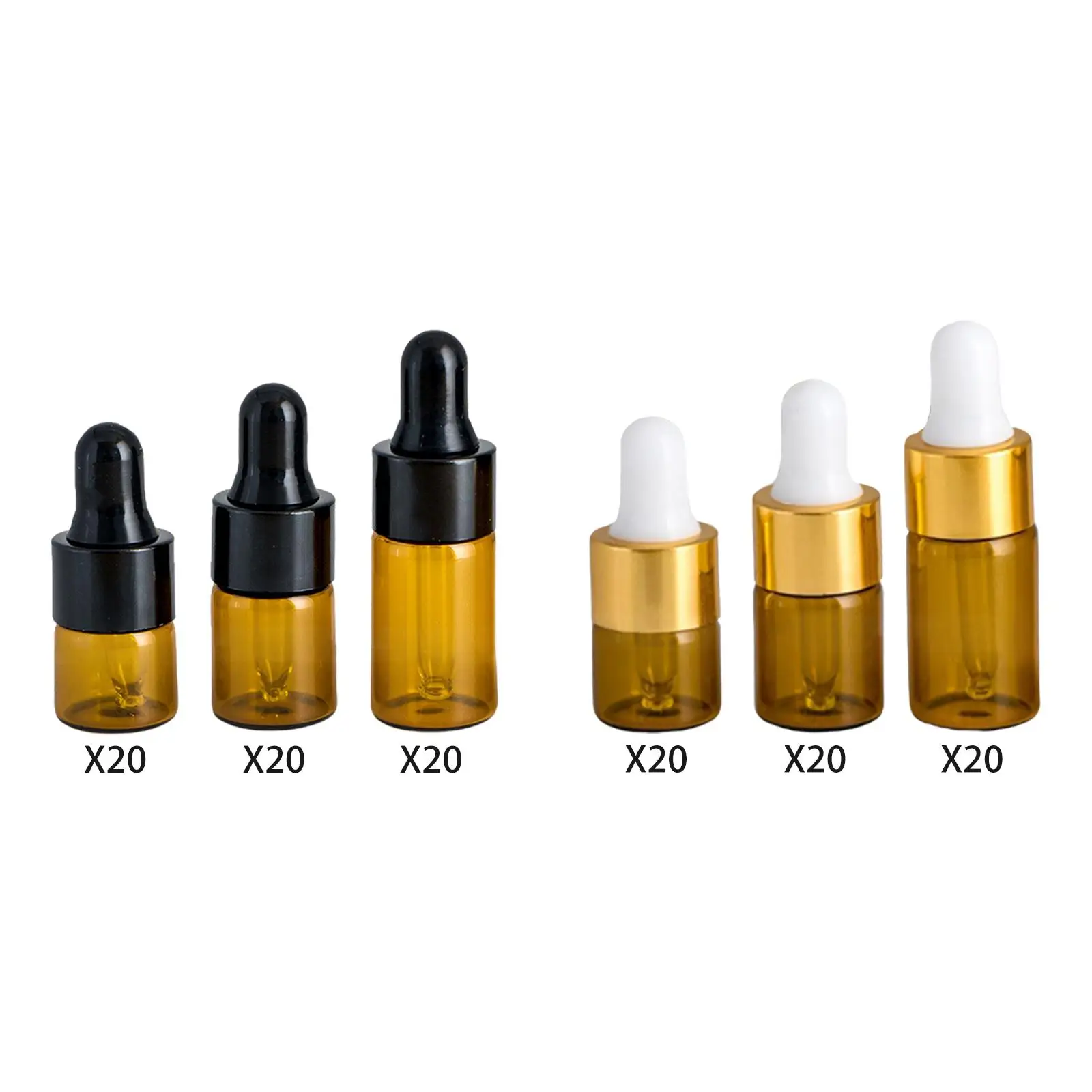 Mini Dropper Bottles with Glass Eye Dropper Refillable Sample Vial Empty Essential Oil Bottle for Essential Oils Body Oils