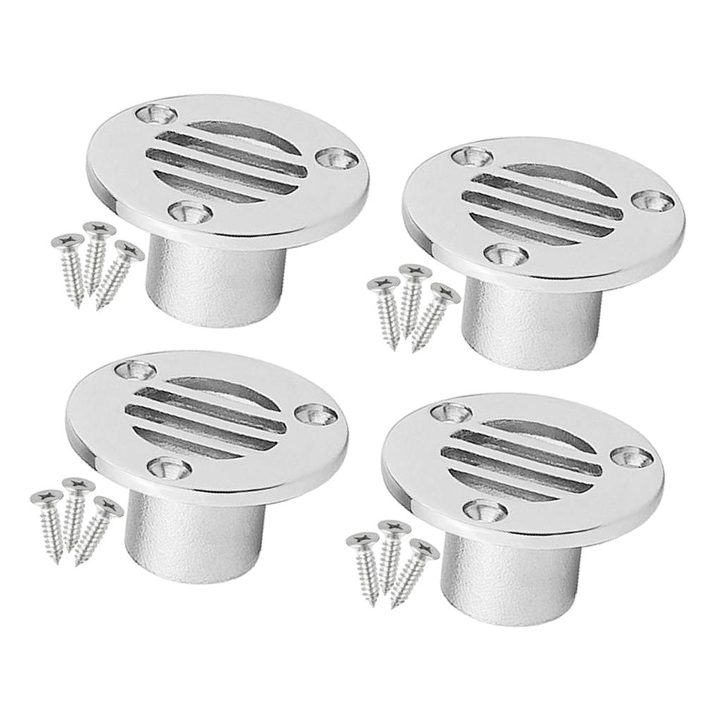 4pcs Floor Drain Scupper Stainless Steel Boat Yacht Plumbing Fittings 1in