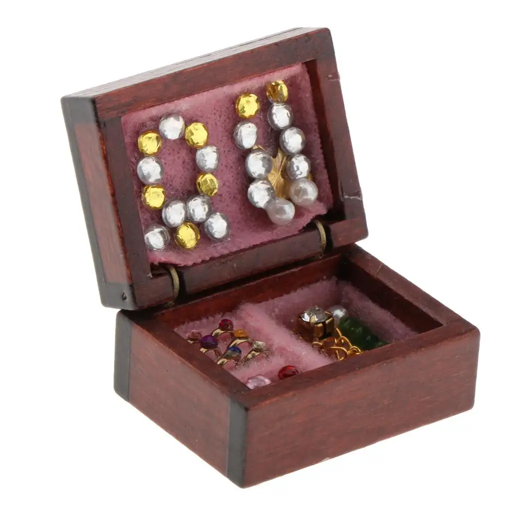1/12 Miniature Jewelry Case Dresser Scene Decoration Photo Props Accessory