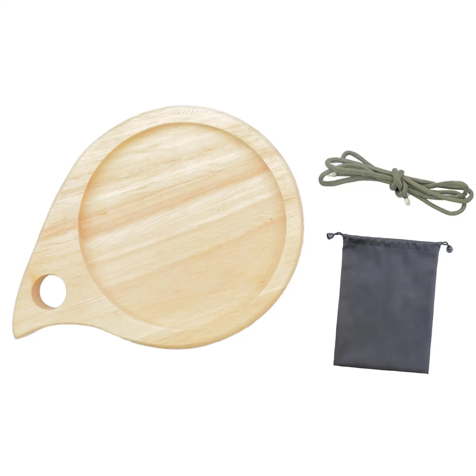 Rubber Wooden Cutting Board Chopping Board with Handle for Kitchen Home