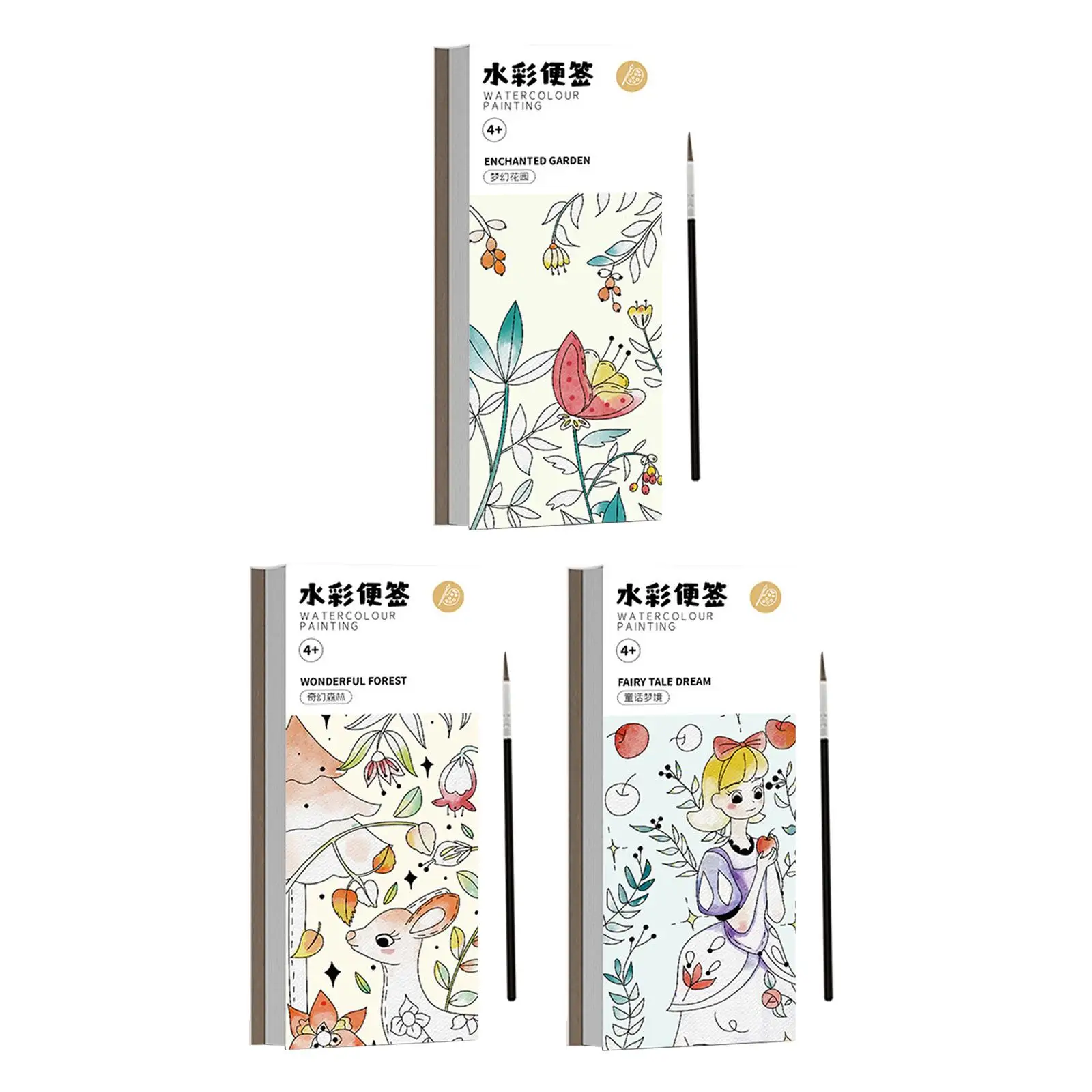 Pocket Watercolor Painting Book Leisure Drawing Arts Crafts coloring Books for Beginner Kids Children Birthday Gifts Girls