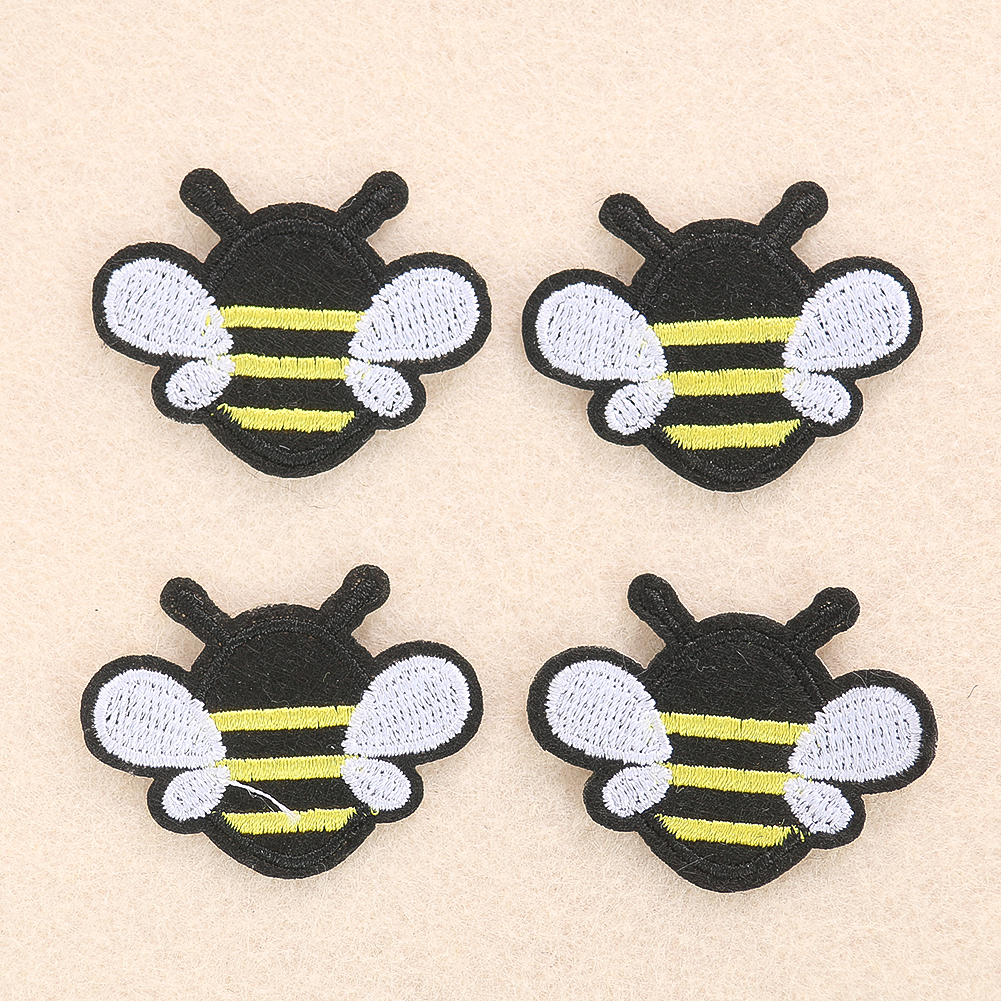 5PCS Cartoon Biene Thermoadhäsive Patches Stickerei Liefert Benutzerdefinierte Eisen auf Transfers für Kleidung DIY Bekleidung Nähen Liefert – Detail 2