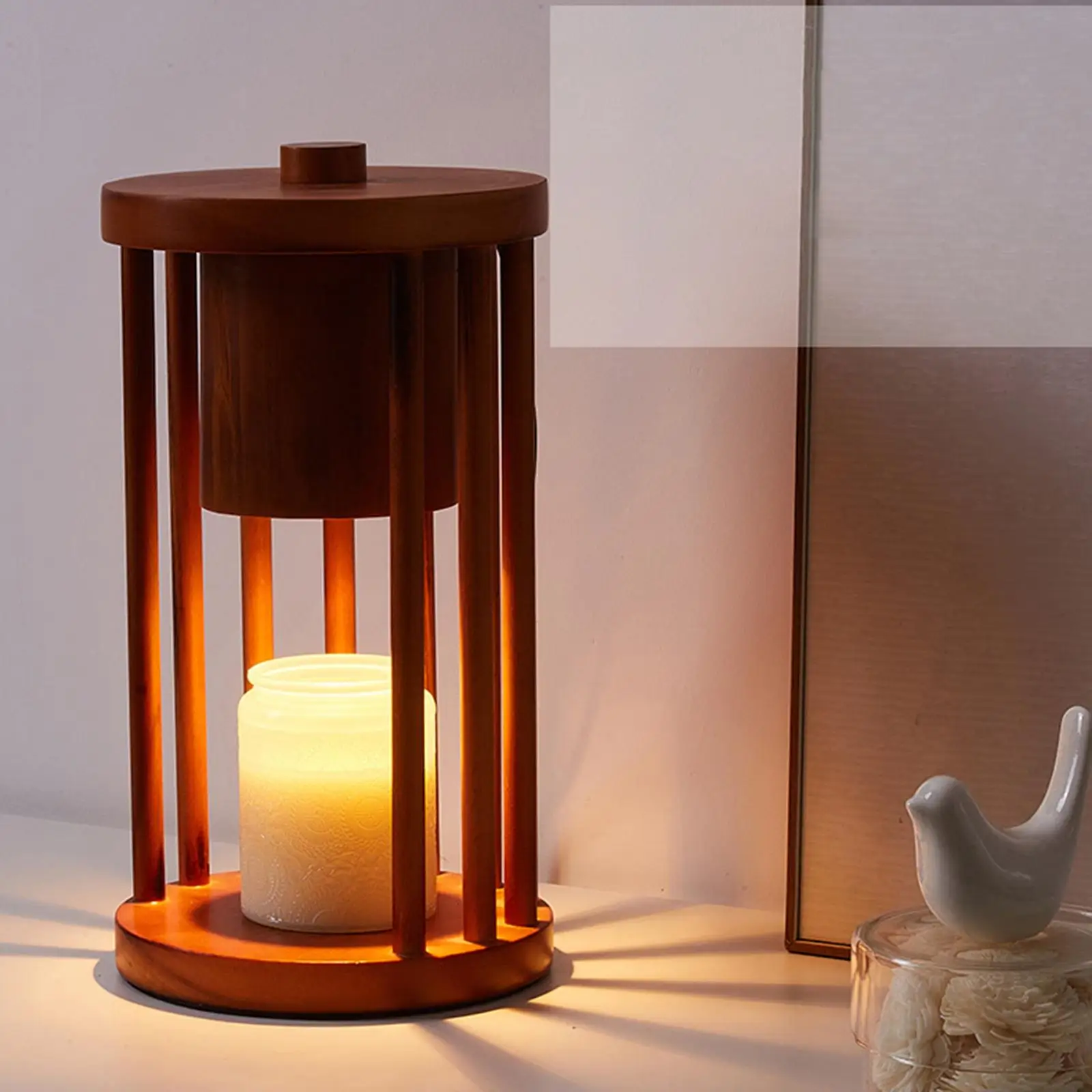 Candle Wax Melting Light Dimmable Bedside Night  Lamp for Office
