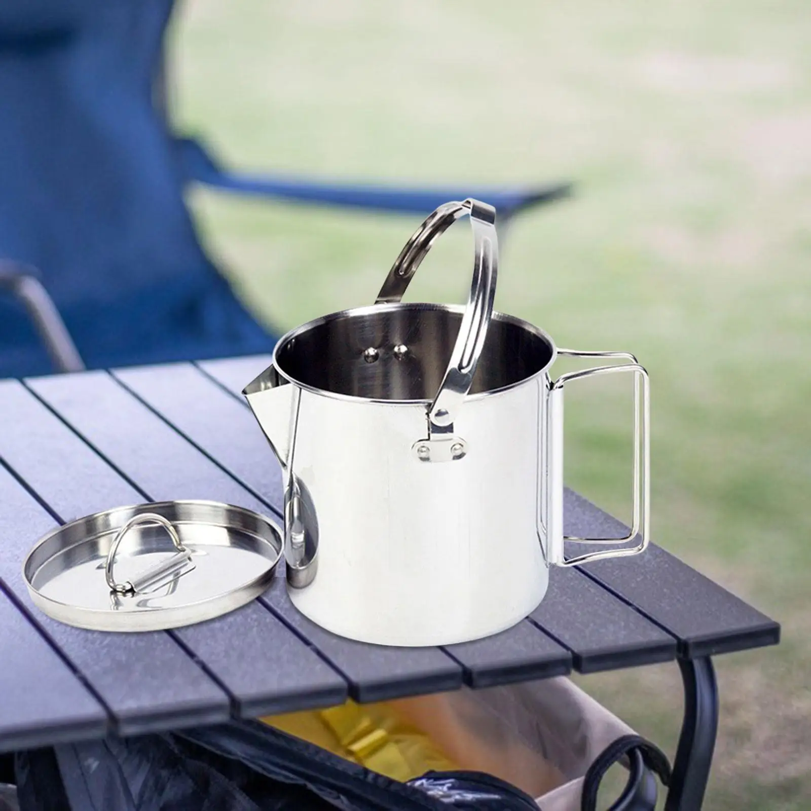 1.2L Camping Kettle Cooker Fittings Hanging Pot for Outdoor Coffee Backpacking Traveling