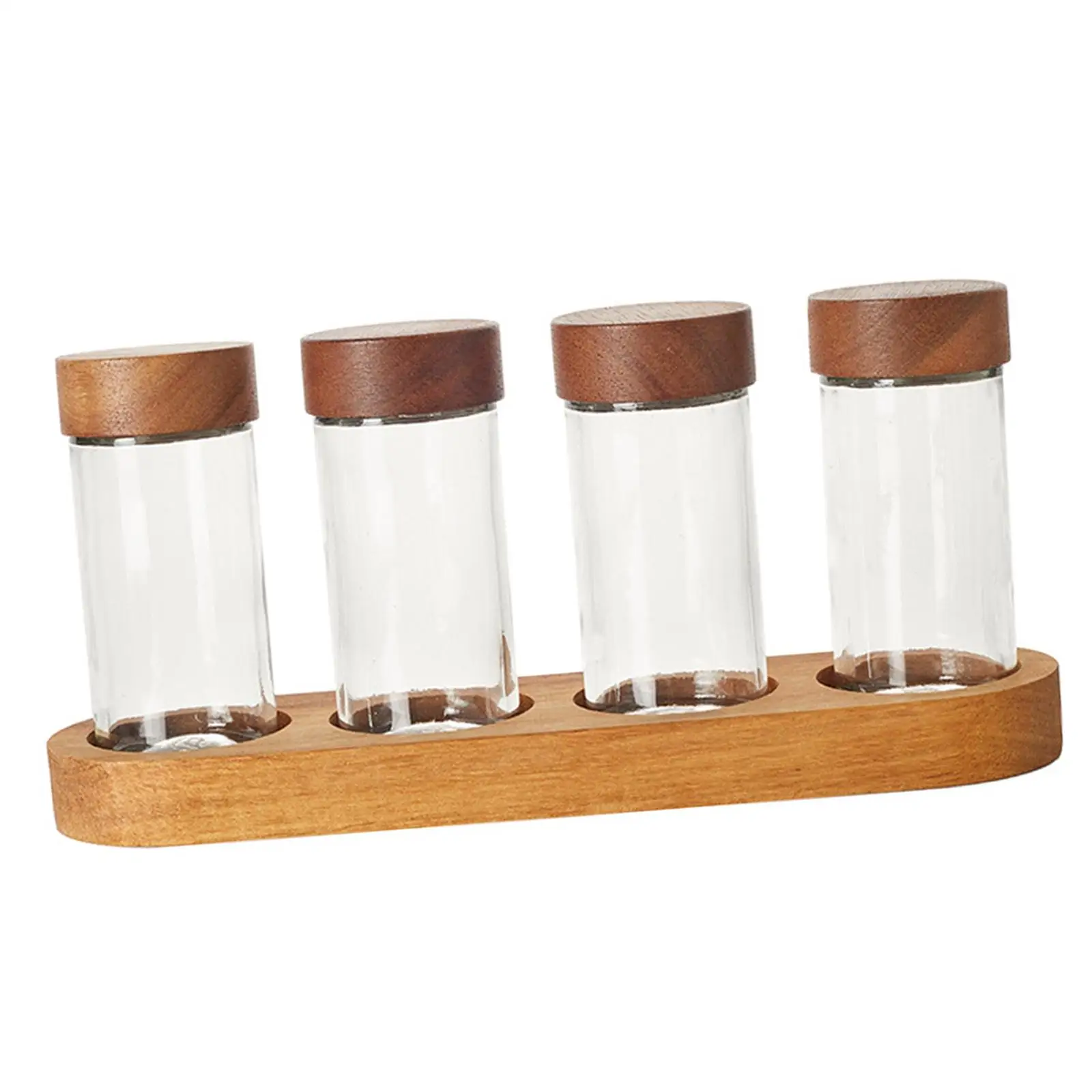 4 Pieces Condiment Jars Set Food Storage Canister Organizer Coffee Bean Storage Tubes for Tea Sugar Pepper Coffee Beans Spice