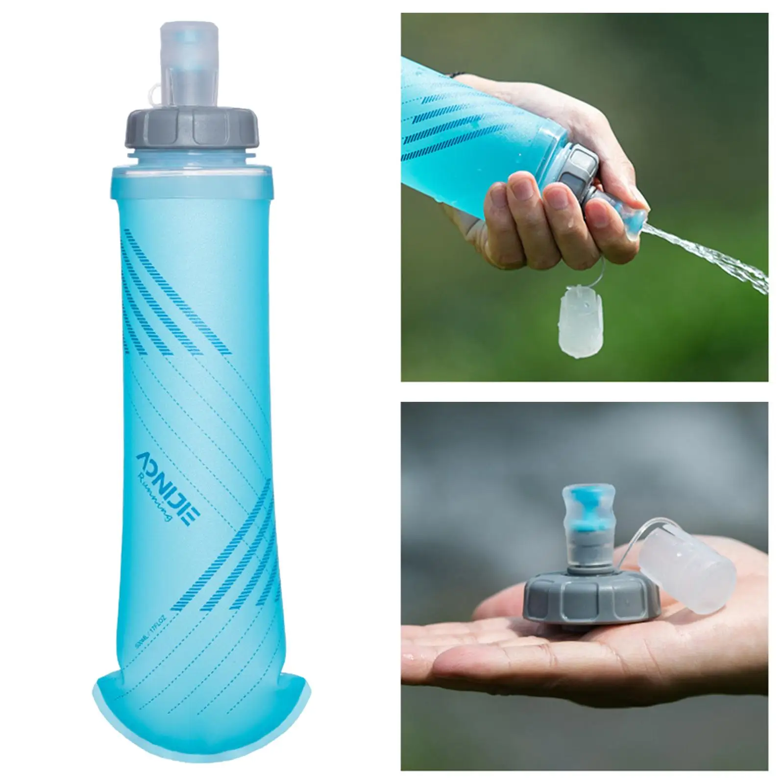 Water Bottle 17oz Sports Drink Cup Soft Flask for Camping Workout Hiking