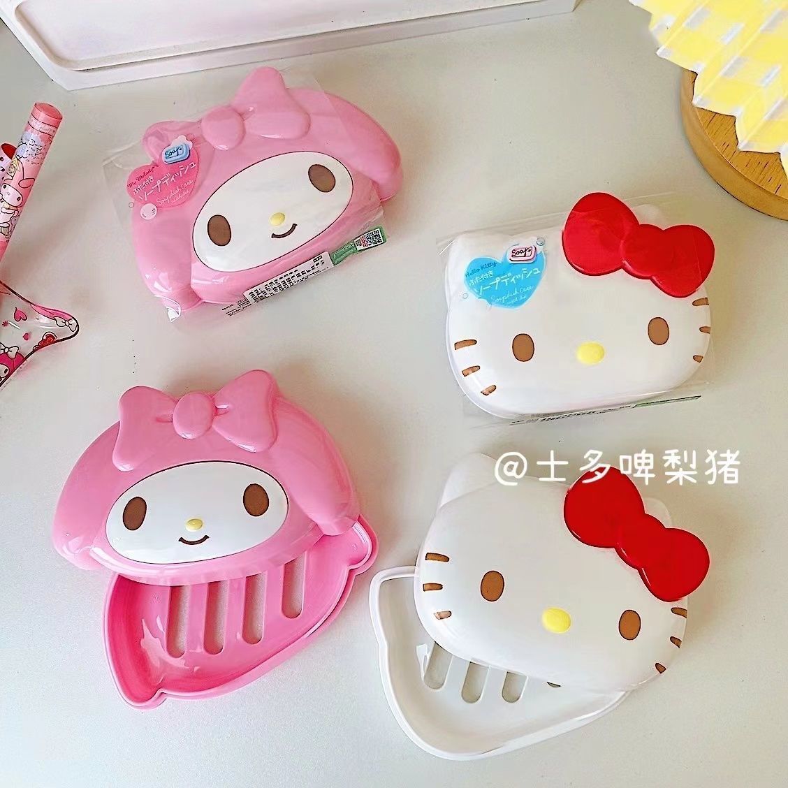 Kawaii аниме Hello Kitty моя мелодия мыльница Туалет сливное полое  мультяшное мыло коробка с крышкой для девушек аниме периферийное мыло  коробка | AliExpress