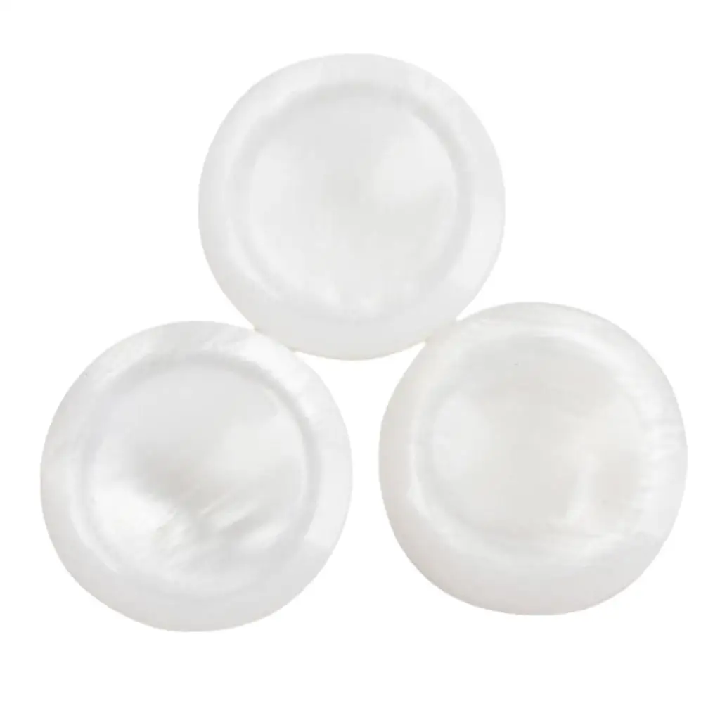 White Shell Incrustations of 3 Pieces Finger Trumpet Buttons