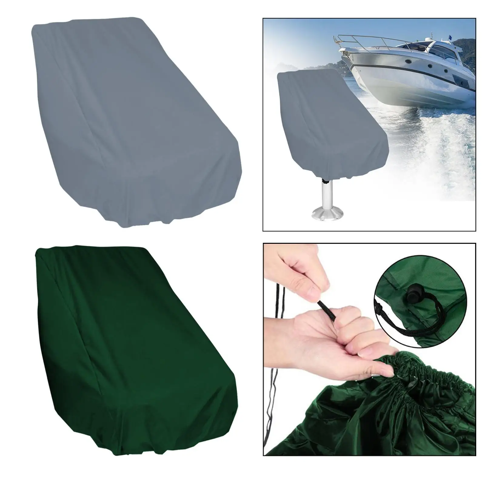 Marine canvas boat seat covers, weather resistant fabric protects the captain`s