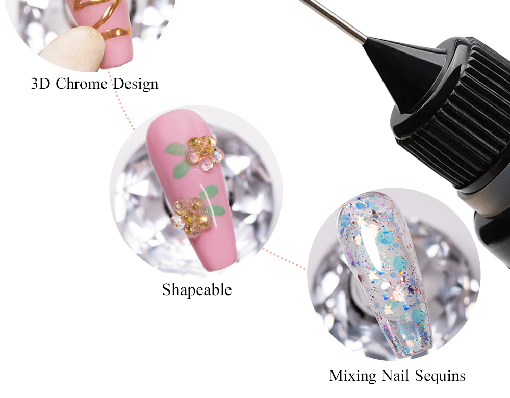 Description Picture 5 of itemBOZLIN 10g/Box 5 In 1 Rhinestones Glue Gel Transparent Color Nail Art Sticky Gel For Rhinestone Jewelry Decorations Nail Glue