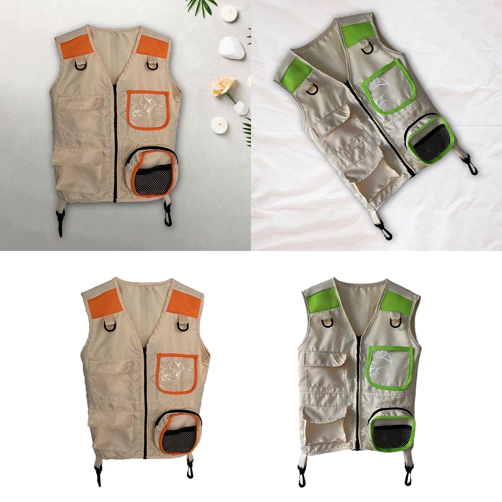 Kids Explorer Vest Role Play Kids Camping Gear Cosplay Jungle Vest Outfit Dress up for Outdoor Children Camping Toddlers Kids